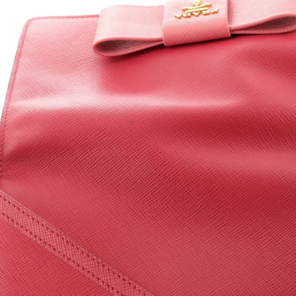 Prada Bow Wallet on Strap Saffiano Leather Small Pink - Picture 6 of 7